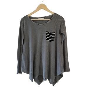 Abercrombie Kids Black White Striped Long Sleeve Top Girls Sz L Crewneck Soft